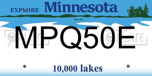 MPQ50E Minnesota License Plate