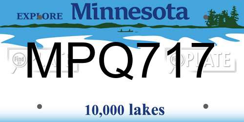 MPQ717 Minnesota License Plate