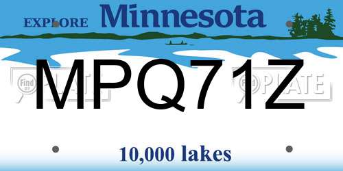 MPQ71Z Minnesota License Plate