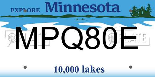 MPQ80E Minnesota License Plate