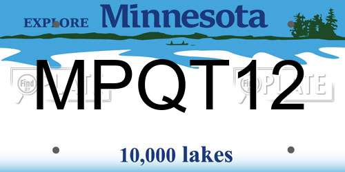 MPQT12 Minnesota License Plate