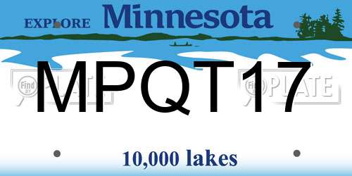 MPQT17 Minnesota License Plate