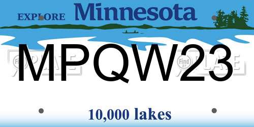 MPQW23 Minnesota License Plate