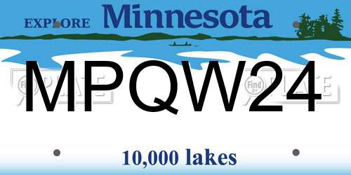 MPQW24 Minnesota License Plate