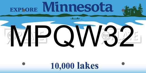 MPQW32 Minnesota License Plate