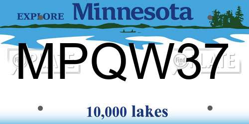 MPQW37 Minnesota License Plate