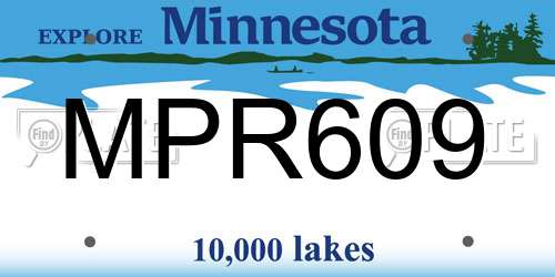 MPR609 Minnesota License Plate