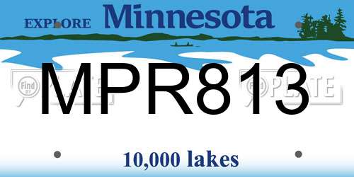 MPR813 Minnesota License Plate