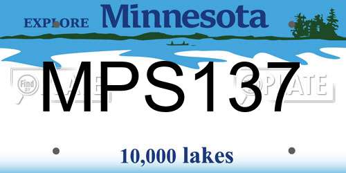 MPS137 Minnesota License Plate