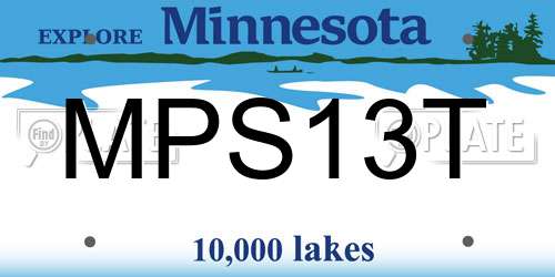 MPS13T Minnesota License Plate