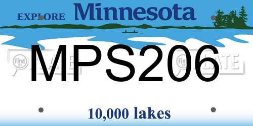 MPS206 Minnesota License Plate