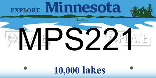 MPS221 Minnesota License Plate