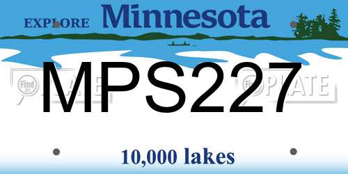 MPS227 Minnesota License Plate