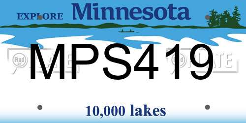 MPS419 Minnesota License Plate