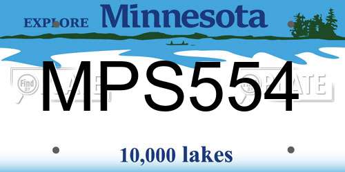 MPS554 Minnesota License Plate