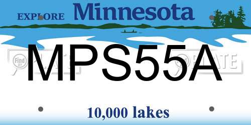 MPS55A Minnesota License Plate