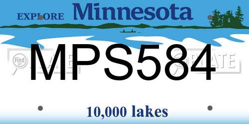 MPS584 Minnesota License Plate
