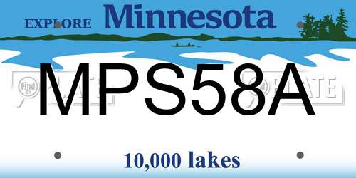 MPS58A Minnesota License Plate