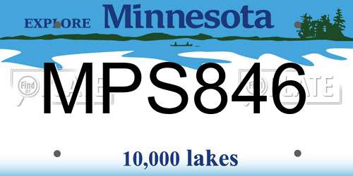 MPS846 Minnesota License Plate