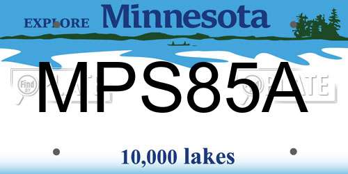 MPS85A Minnesota License Plate
