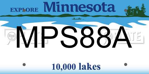 MPS88A Minnesota License Plate