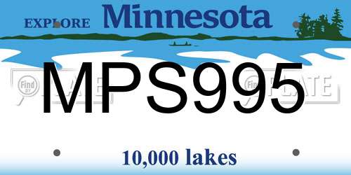 MPS995 Minnesota License Plate