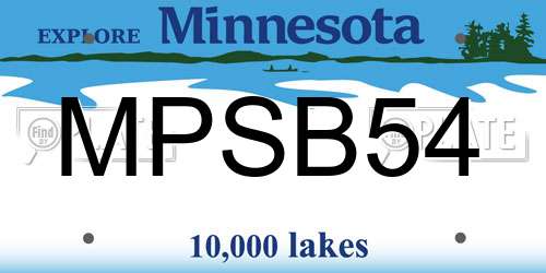 MPSB54 Minnesota License Plate