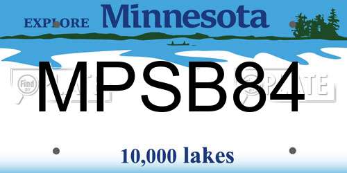 MPSB84 Minnesota License Plate