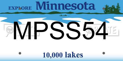 MPSS54 Minnesota License Plate