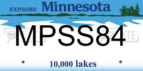 MPSS84 Minnesota License Plate