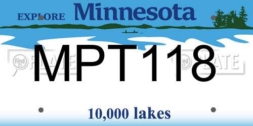 MPT118 Minnesota License Plate