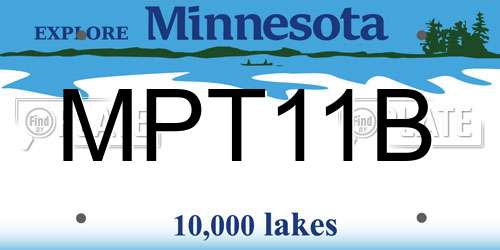 MPT11B Minnesota License Plate