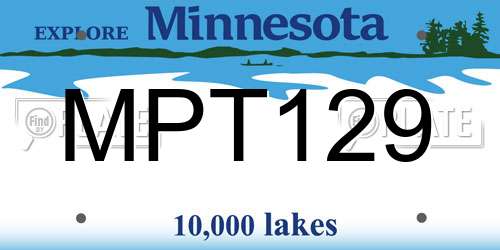 MPT129 Minnesota License Plate