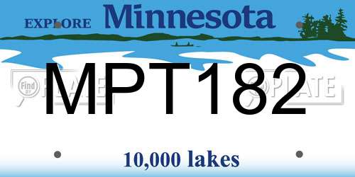 MPT182 Minnesota License Plate