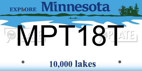 MPT18T Minnesota License Plate