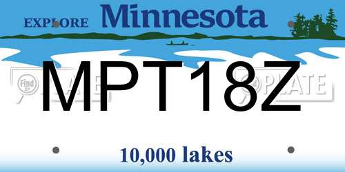 MPT18Z Minnesota License Plate