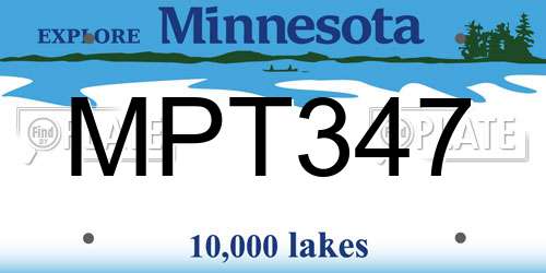 MPT347 Minnesota License Plate