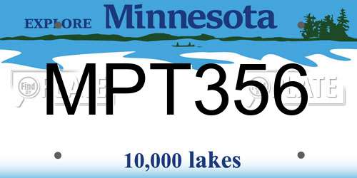 MPT356 Minnesota License Plate