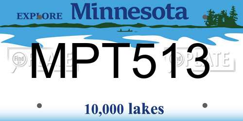 MPT513 Minnesota License Plate