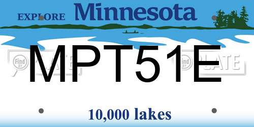 MPT51E Minnesota License Plate