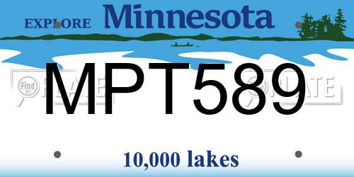 MPT589 Minnesota License Plate