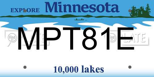 MPT81E Minnesota License Plate