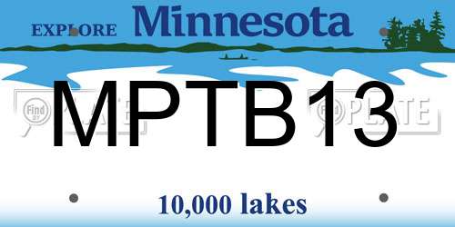 MPTB13 Minnesota License Plate
