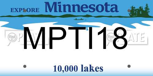 MPTI18 Minnesota License Plate