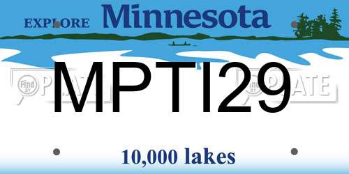 MPTI29 Minnesota License Plate