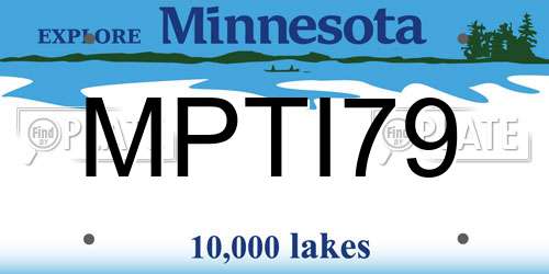 MPTI79 Minnesota License Plate
