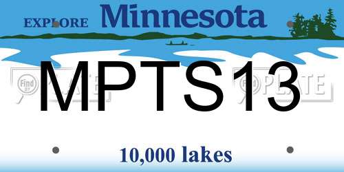 MPTS13 Minnesota License Plate
