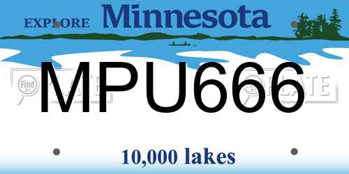 MPU666 Minnesota License Plate