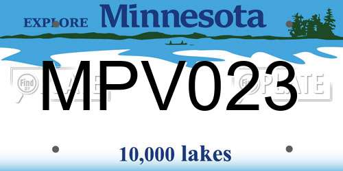 MPV023 Minnesota License Plate