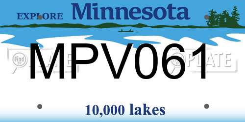 MPV061 Minnesota License Plate